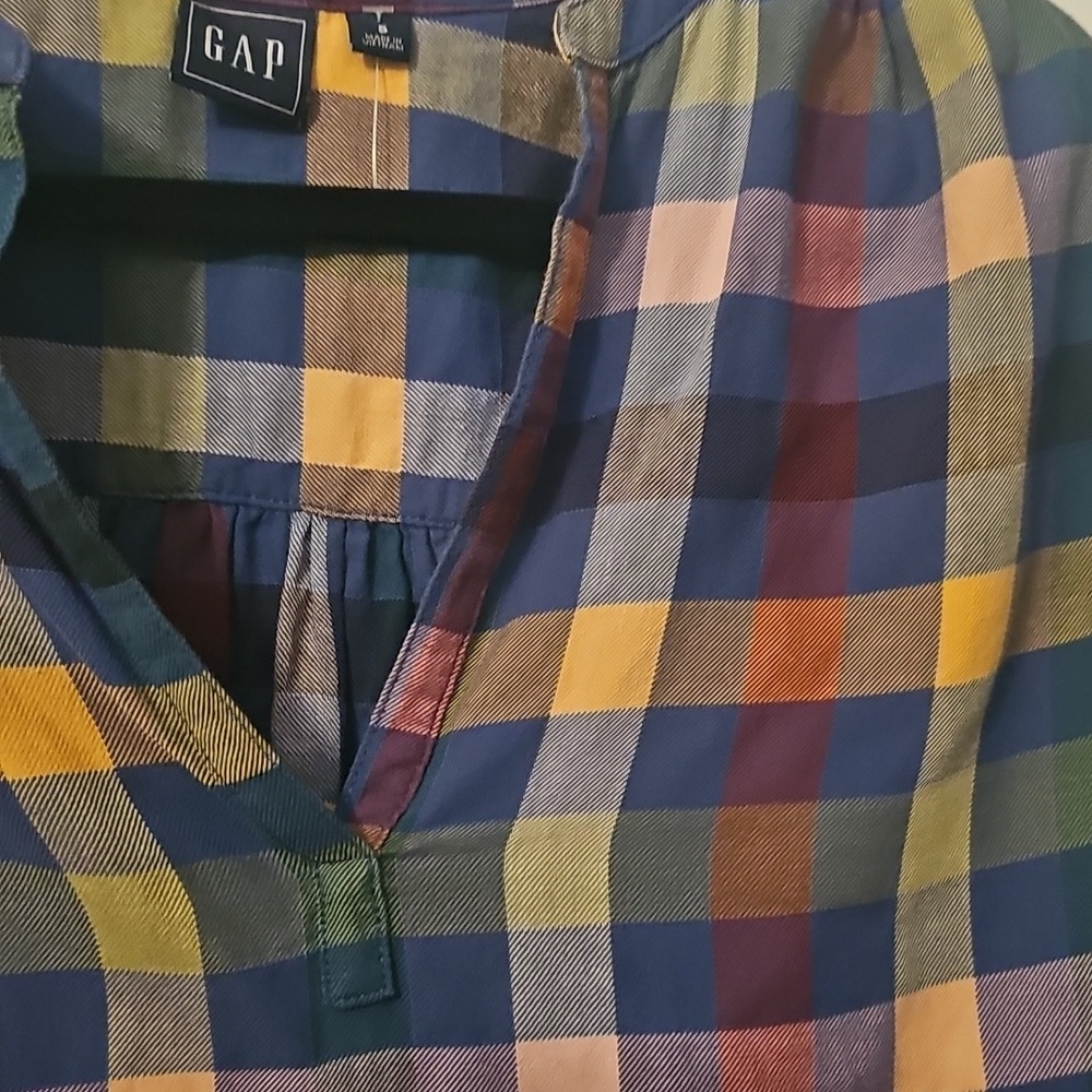 GAP Women's Multicolor Plaid Top - Picture 2 of 5